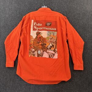 Vintage Polo Country Ralph Lauren Shirt Men's Medium Orange Flannel Sportsman